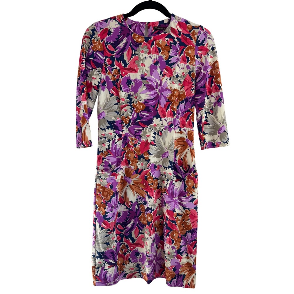 J McLaughlin Sophia Catalina XS Cloth Dress Knee Length 3/4 Sleeve Wedding Guest